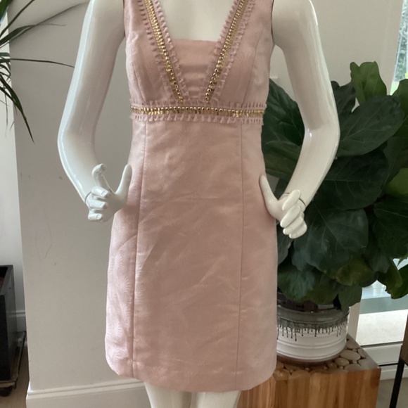 NEW LILLY PULITZER BLUSH PINK BEADS EMBELLISHED SPARKLY DRESS SZ 6 - Picture 2 of 16